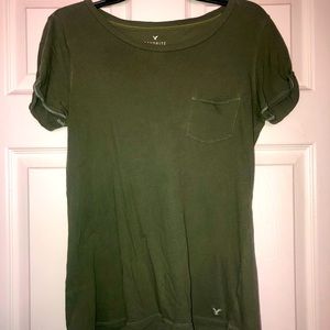 American Eagle Olive Green Basic Tee